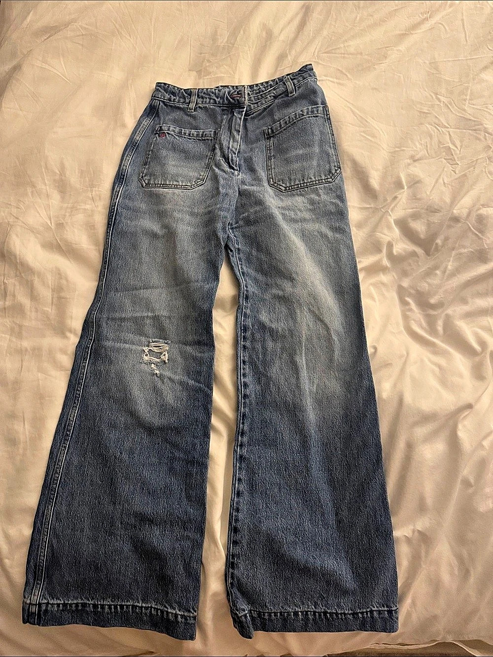 Victoria Beckham Alina High-Rise Wide-Leg Jeans Blue Waist 29R